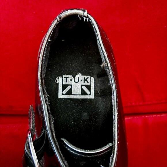 T.U.K. Grey Rub Off Pointed Toe Buckle Creeper - Picture 4 of 8